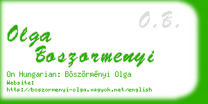 olga boszormenyi business card