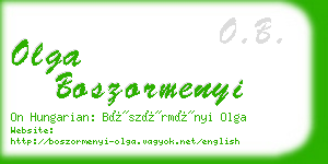 olga boszormenyi business card